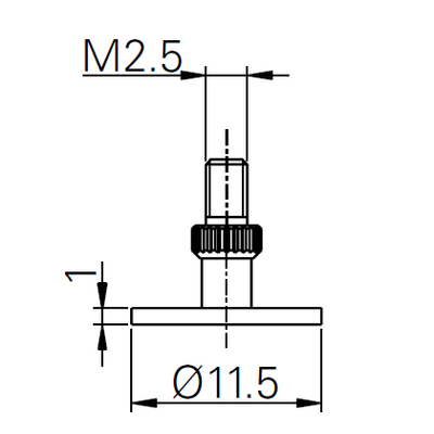 Измерительный наконечник для индикатора M2,5 / диск 11,5мм х 1мм