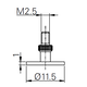 Измерительный наконечник для индикатора M2,5 / диск 11,5мм х 1мм